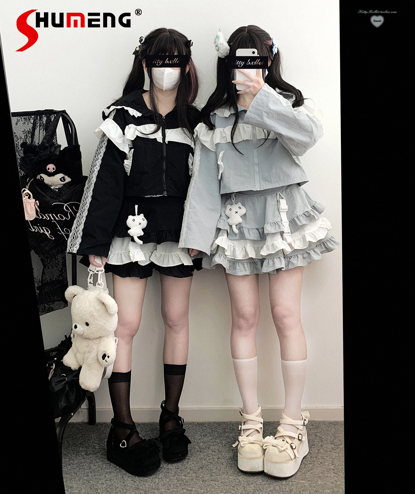 Japanese Mines Style Sweet Cute Sets Long Sleeve Zipper Hooded Short Tops High Waist A-line Mini Cake Skirts Two-piece Set Women
Japanese Mines Style Sweet Cute Sets Long Sleeve Zipper Hooded Short Tops High Waist A-line Mini Cake Skirts Two-piece Set Women