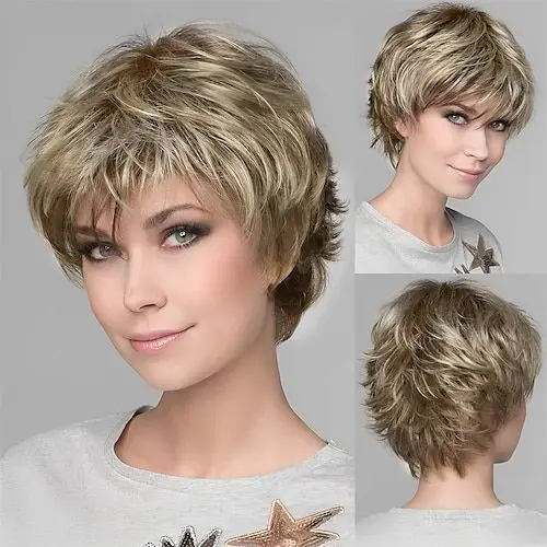 Short Pixie Wig With Bangs Dark Roots Ombre Blonde Synthetic Heat Safe Wig Party
Short Pixie Wig With Bangs Dark Roots Ombre Blonde Synthetic Heat Safe Wig Party