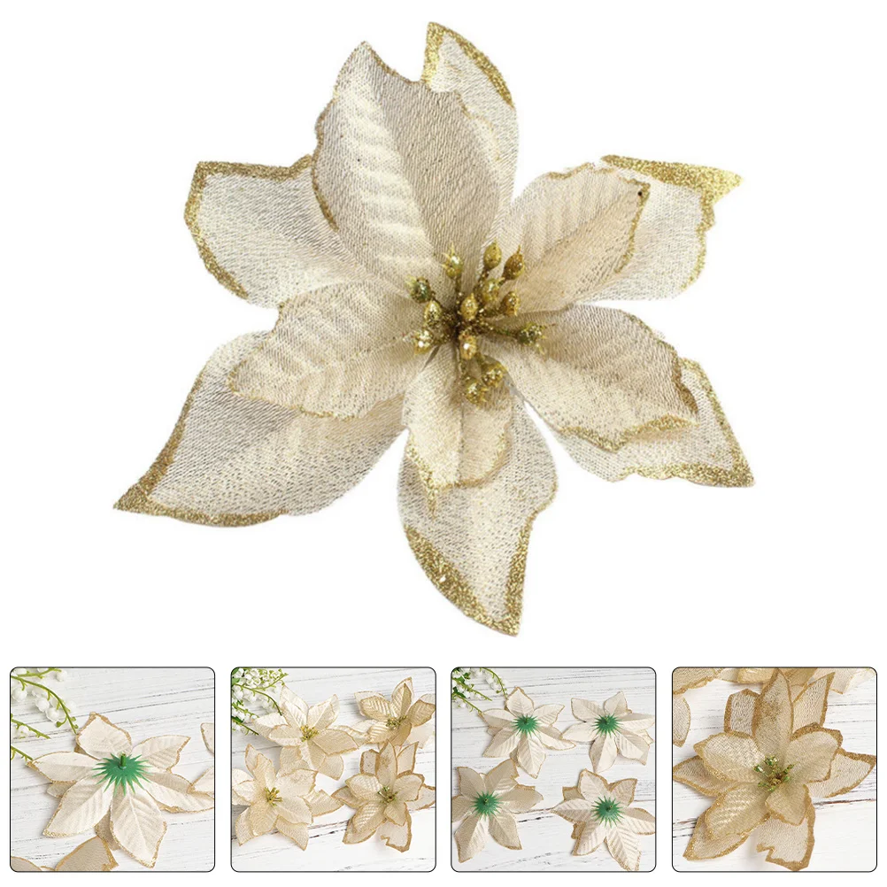 12Pcs Christmas Tree Ornaments Artificial Poinsettia Flowers Xmas Fake Flower Decorations Holiday Home Xmas Flowers
12Pcs Christmas Tree Ornaments Artificial Poinsettia Flowers Xmas Fake Flower Decorations Holiday Home Xmas Flowers