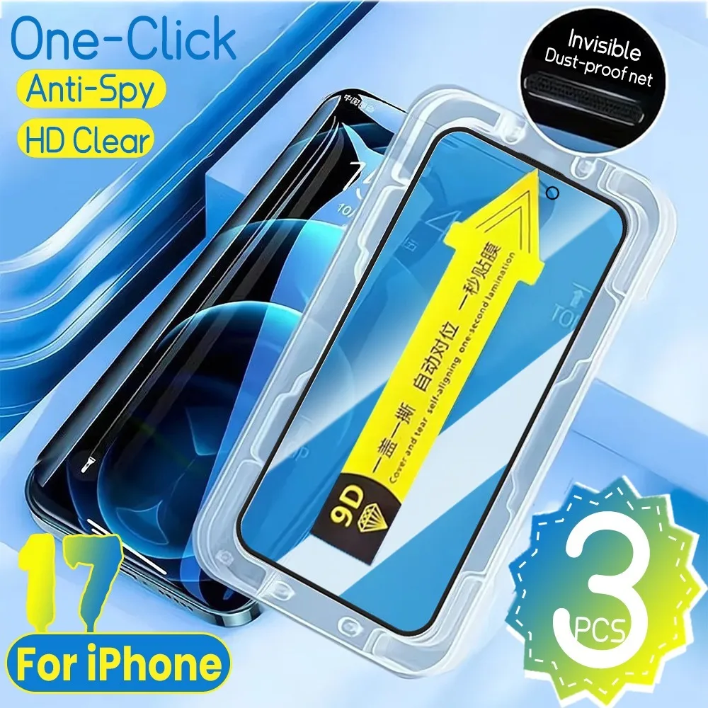 3/1Pcs Tempered Glass Easy To Install Anti-spy Film for IPhone 17 Pro Max 17 Air HD Clear Screen Protector Quick Fit Paste Tool
3/1Pcs Tempered Glass Easy To Install Anti-spy Film for IPhone 17 Pro Max 17 Air HD Clear Screen Protector Quick Fit Paste Tool