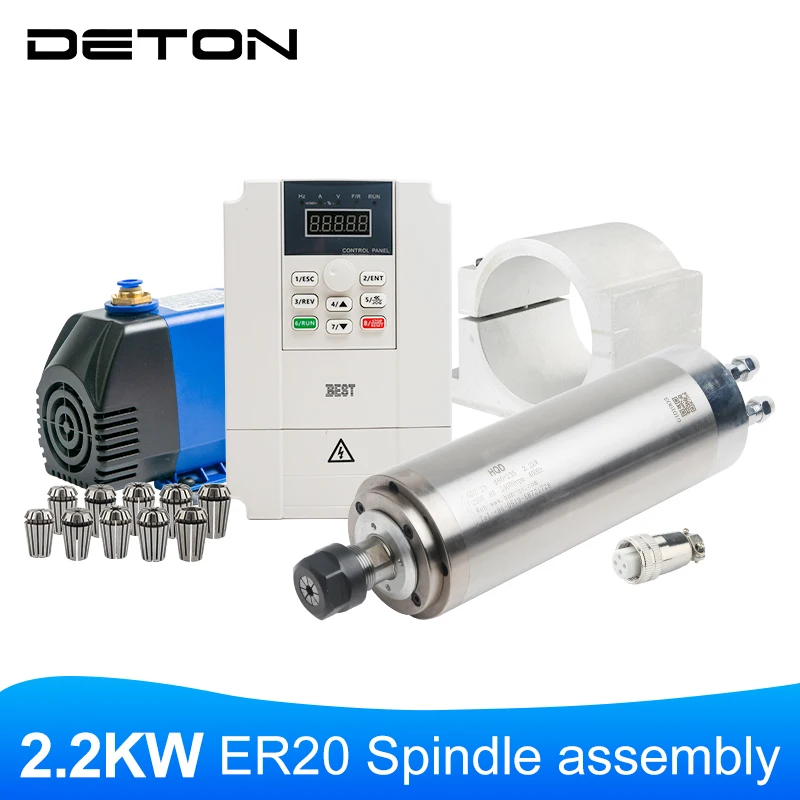 2.2kw 80*235 water-cooled spindle set 24000rpm with 2.2kw inverter 3m head water pump 4 bearing spindle for woodworking
2.2kw 80*235 water-cooled spindle set 24000rpm with 2.2kw inverter 3m head water pump 4 bearing spindle for woodworking