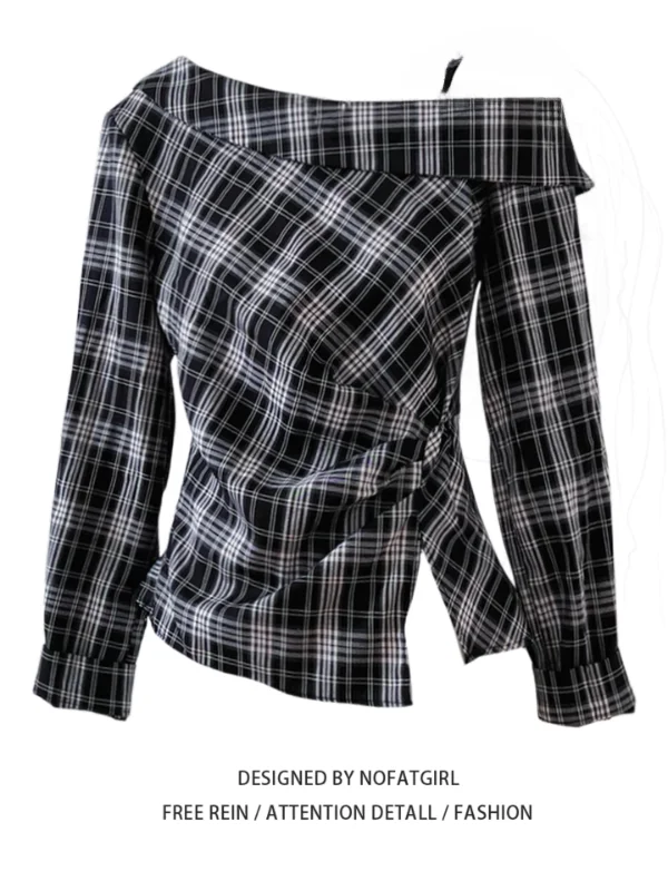 plus Size Women's Korean Retro Plaid Long Sve irt oulder Design Slimming Top for Autumn Comfortable Breathable Polyester
plus Size Women's Korean Retro Plaid Long Sve irt oulder Design Slimming Top for Autumn Comfortable Breathable Polyester