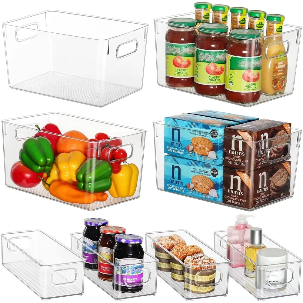 8 Pack Storage Bins: 4 Large & 4 Small for Fridge, Pantry, Home, Kitchen, Freezer, Bathroom, Under Bed, Drawers
8 Pack Storage Bins: 4 Large & 4 Small for Fridge, Pantry, Home, Kitchen, Freezer, Bathroom, Under Bed, Drawers