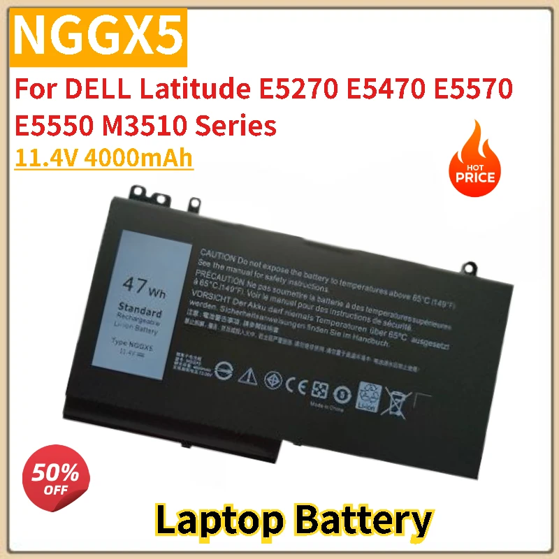 New Laptop Battery NGGX5 11.4V 4000mAh For Dell Precision 0JY8D6 3510 JY8D6 954D FLatitude E5470 E5570 451-BBUN 451-BBUJ RDRH9
New Laptop Battery NGGX5 11.4V 4000mAh For Dell Precision 0JY8D6 3510 JY8D6 954D FLatitude E5470 E5570 451-BBUN 451-BBUJ RDRH9