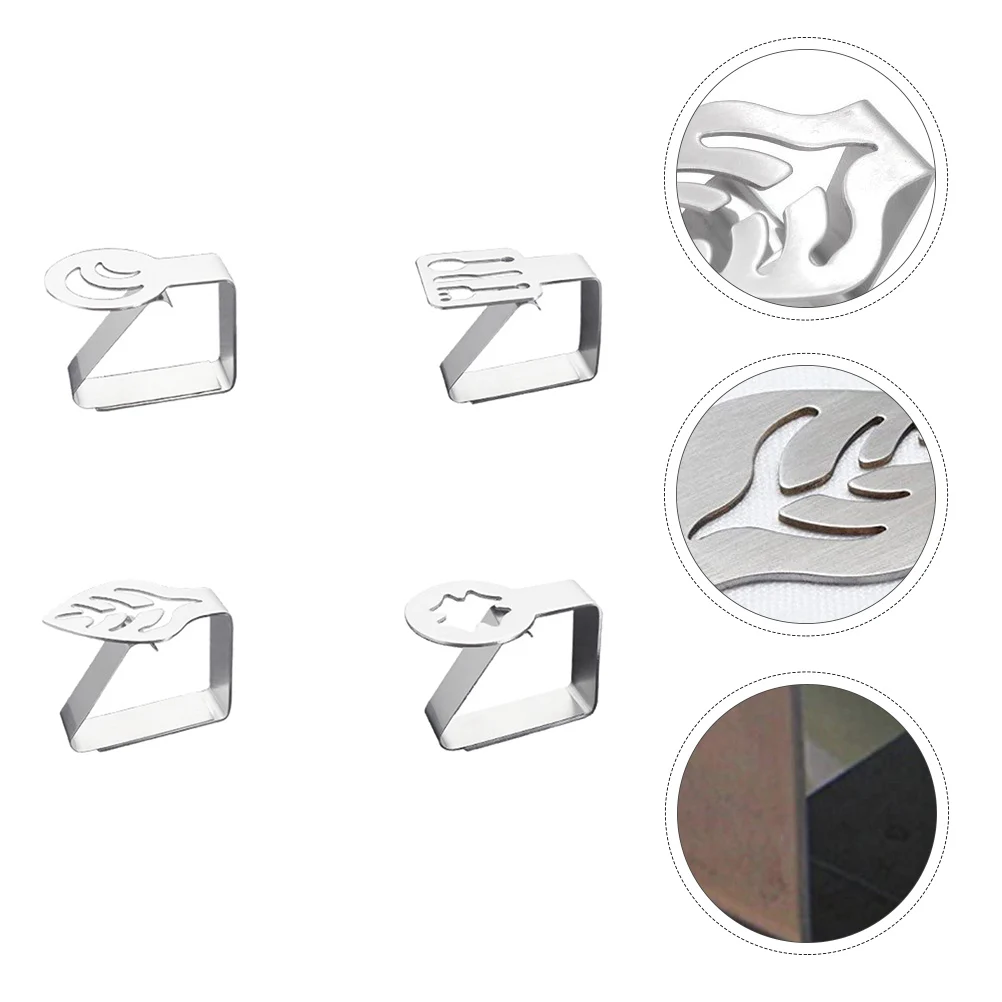 4pcs Stainless Steel Tablecloth Clips Anti slip Holders Cartoon Design Practical Craftsmanship Table Cover Clamps
4pcs Stainless Steel Tablecloth Clips Anti slip Holders Cartoon Design Practical Craftsmanship Table Cover Clamps