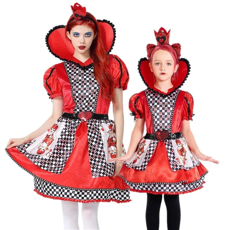 Halloween Alice in Wonderland Red Queen Performance Costume Poker Heart Queen Parent-Child Stage Drama Performance Clothes
Halloween Alice in Wonderland Red Queen Performance Costume Poker Heart Queen Parent-Child Stage Drama Performance Clothes