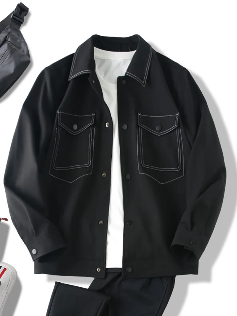 Мужская повседневная куртка из легкой ткани в клетку с отложным воротником, весна-осень, деловой стиль, верхняя одежда, рабочая одежда, на одной пуговице
Мужская повседневная куртка из легкой ткани в клетку с отложным воротником, весна-осень, деловой стиль, верхняя одежда, рабочая одежда, на одной пуговице