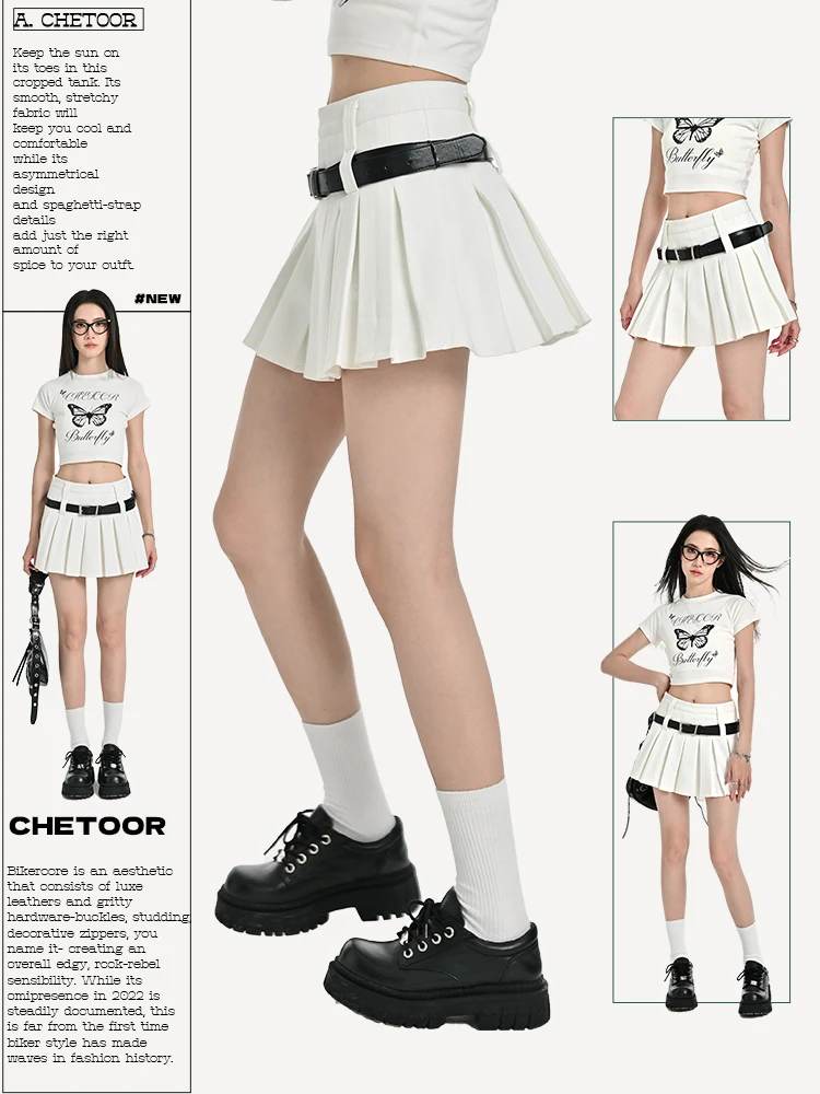 White A-Line Skirt Women's Summer New High Waist Slimming Pleated ort f Skirt Small Size Spicy Girl ort Skirt
White A-Line Skirt Women's Summer New High Waist Slimming Pleated ort f Skirt Small Size Spicy Girl ort Skirt