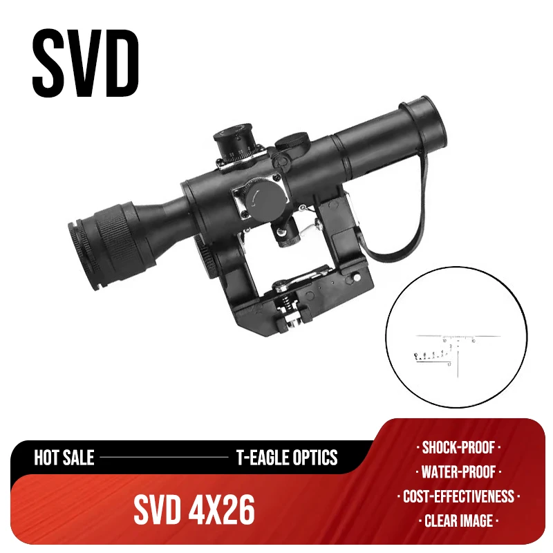 Тактический Оптический прицел SVD 4x26 PSO, прицел с красной подсветкой для охотничьей винтовки, оптический прицел с красной точкой, прицел для снайпера dragunov Ak
Тактический Оптический прицел SVD 4x26 PSO, прицел с красной подсветкой для охотничьей винтовки, оптический прицел с красной точкой, прицел для снайпера dragunov Ak