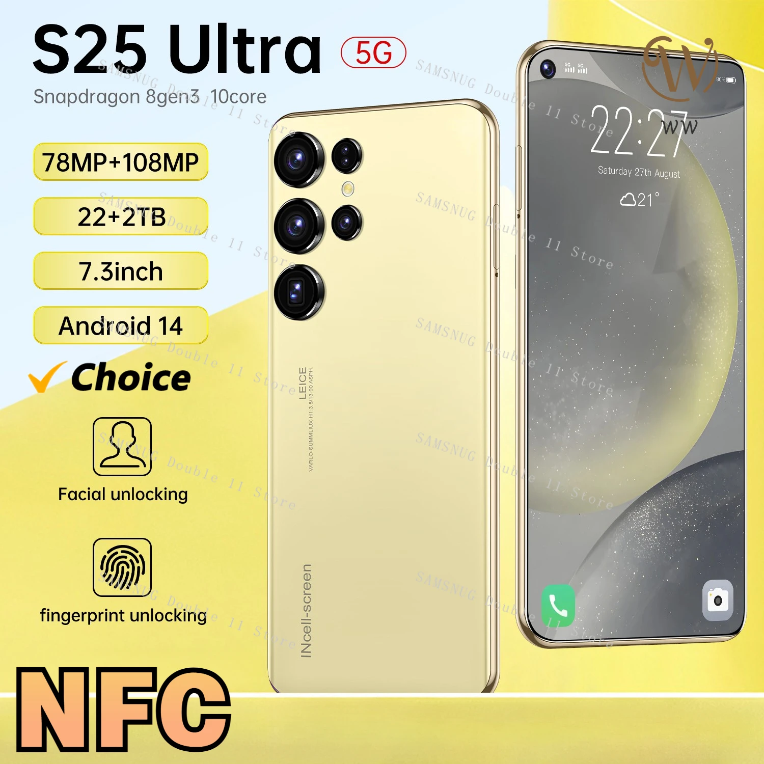 New Original S25 Ultra Flagship Smartphone 7.3 HD Full Screen 5G 22G+2TB 78MP+108MP 8800Mah Android13 Celulare Face Unlocked
New Original S25 Ultra Flagship Smartphone 7.3 HD Full Screen 5G 22G+2TB 78MP+108MP 8800Mah Android13 Celulare Face Unlocked