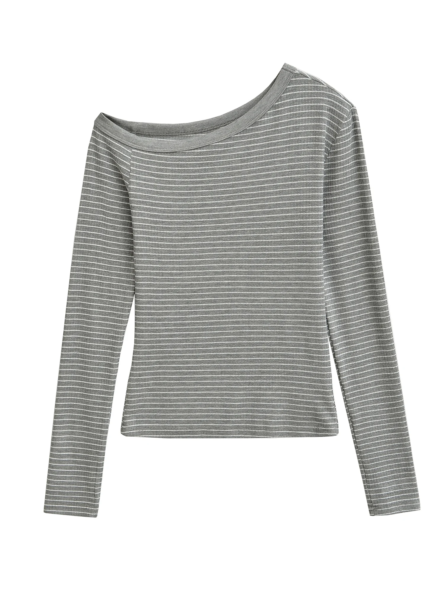 Sexy American Style Striped Long Sleeve Elastic Waist Slim Fit Shoulder Bared T Shirt for Women Cotton Polyester Spandex Blend
Sexy American Style Striped Long Sleeve Elastic Waist Slim Fit Shoulder Bared T Shirt for Women Cotton Polyester Spandex Blend