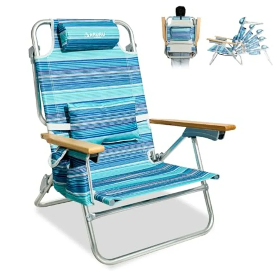 Beach Chairs for Adults, Portable Folding Backpack Beach Chair Heavy Duty 5-Position Lay Flat with Cooler Bag, Cup Holder for O
Beach Chairs for Adults, Portable Folding Backpack Beach Chair Heavy Duty 5-Position Lay Flat with Cooler Bag, Cup Holder for O