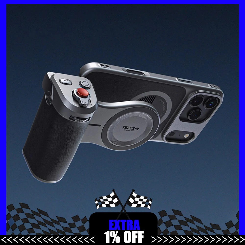 TELESIN Phone Camera Selfie Grip Bluetooth Remote Control Adapter Grip Handle Holder vlog Selfie Accessories for iPhone17Pro/Max
TELESIN Phone Camera Selfie Grip Bluetooth Remote Control Adapter Grip Handle Holder vlog Selfie Accessories for iPhone17Pro/Max