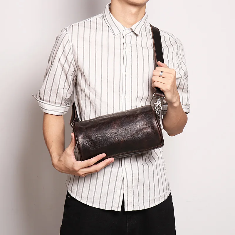 Men's Cylinder Bag Genuine Leather Fashion One Shoulder Backpack Personalized Mobile Phone Bag Cowhide Men's Bag
Men's Cylinder Bag Genuine Leather Fashion One Shoulder Backpack Personalized Mobile Phone Bag Cowhide Men's Bag