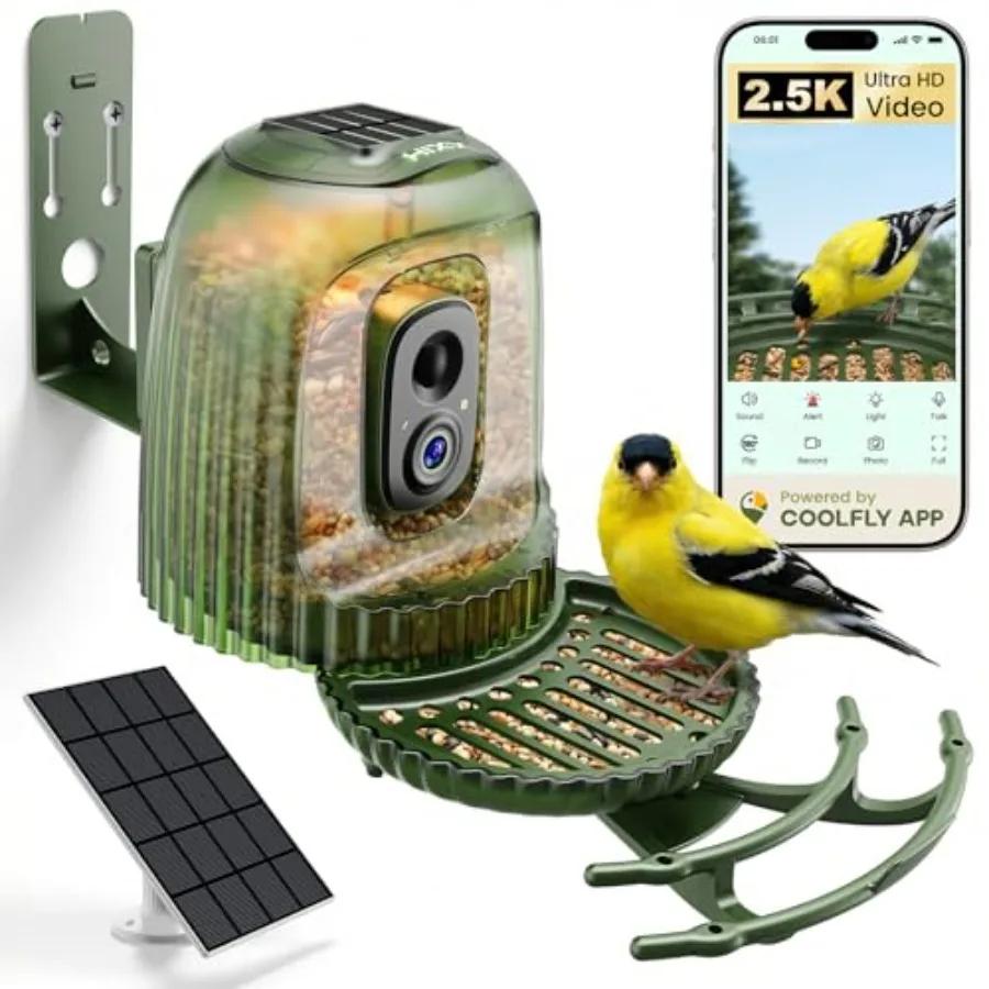 Smart Bird Feeder with 4MP Camera Auto Capture Video, AI Bird Identification, Large Capacity and Seed Guard, Solar Powered Nigh
Smart Bird Feeder with 4MP Camera Auto Capture Video, AI Bird Identification, Large Capacity and Seed Guard, Solar Powered Nigh