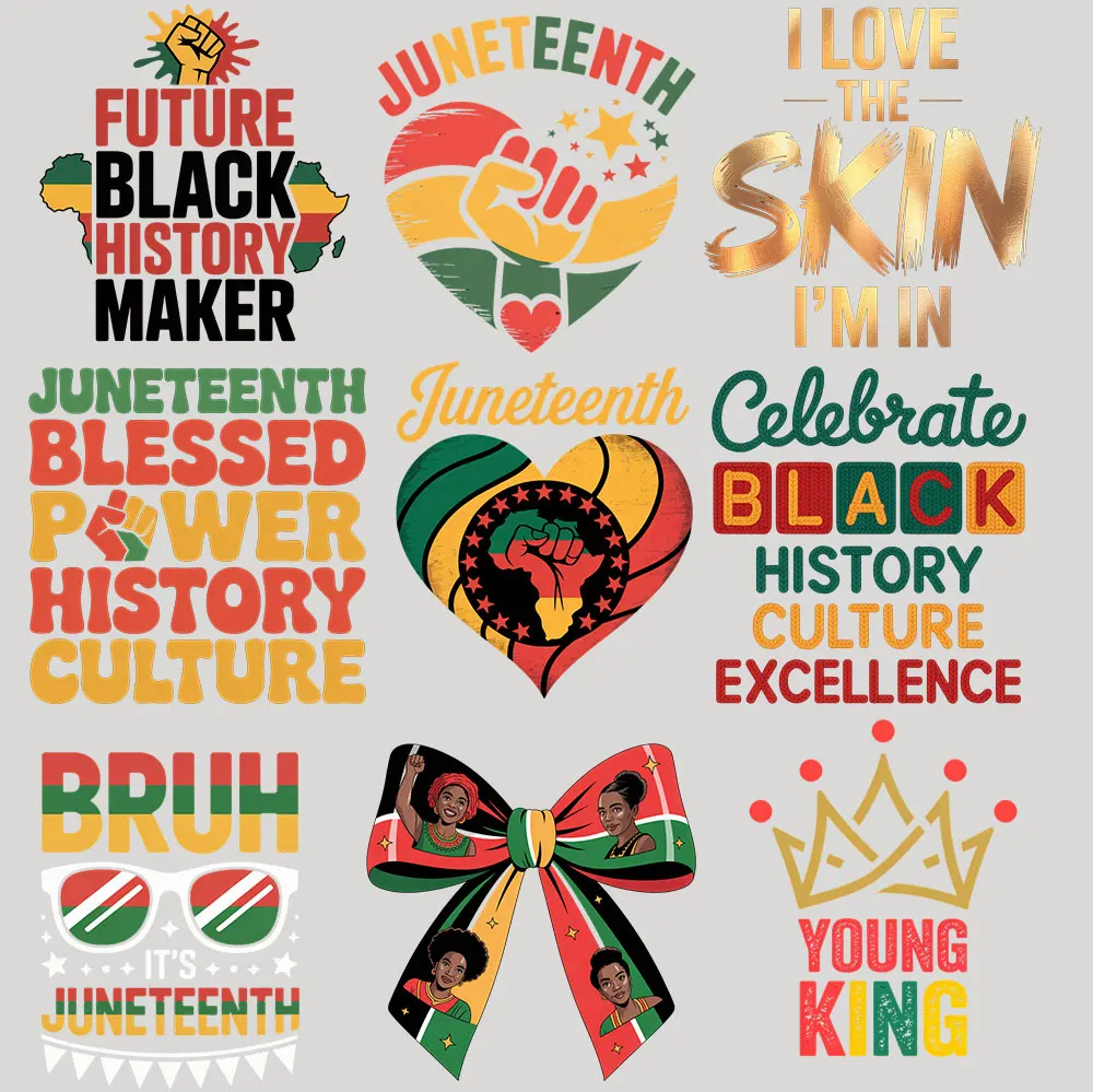 Juneteenth Black Lives Matter Heat heat transfer decal patch painting Transfer Vinyl Patches Ready To Press for Clothes
Juneteenth Black Lives Matter Heat heat transfer decal patch painting Transfer Vinyl Patches Ready To Press for Clothes