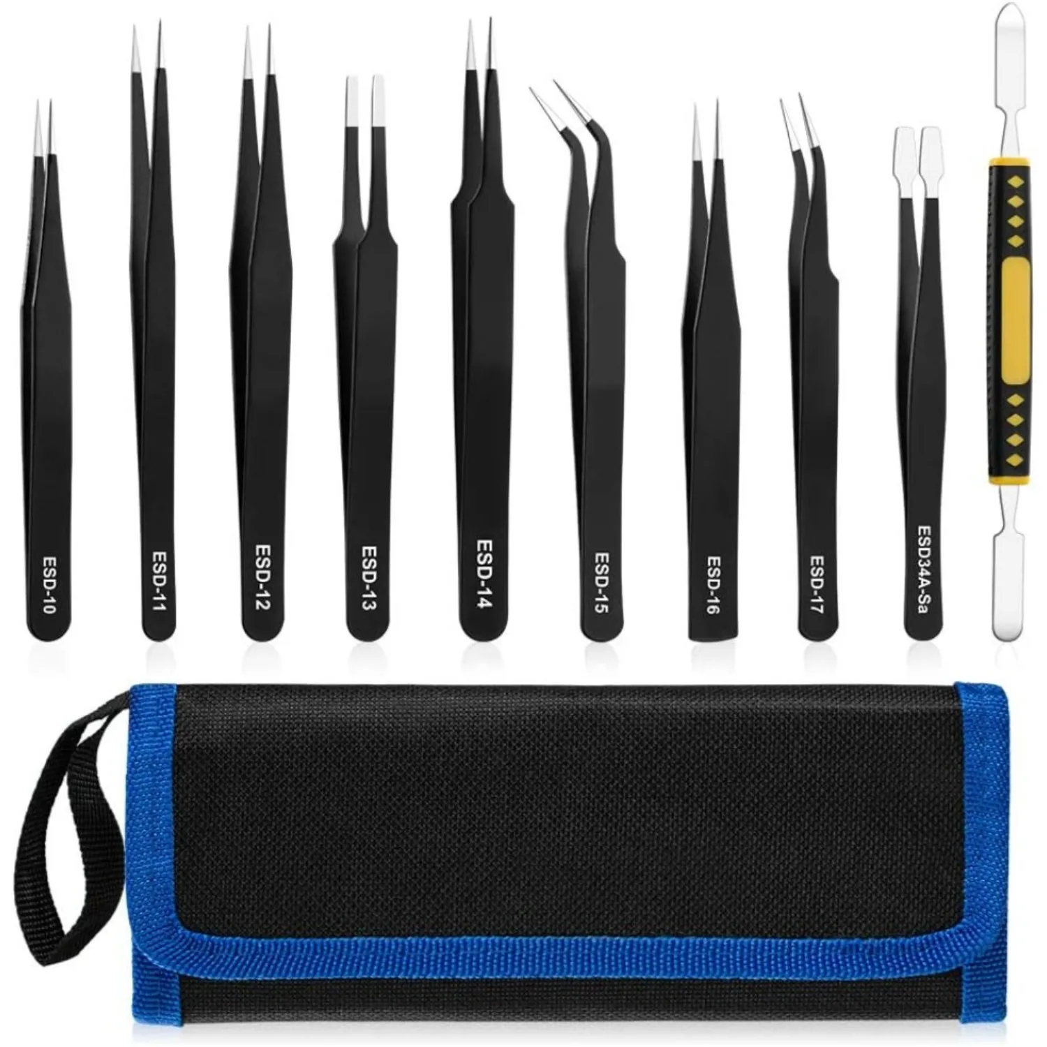 Precision ESD Anti-static Tweezers Set 1.5MM Durable Tweezers Tool for Electronic Repair and Process Modeling, Bending&S
Precision ESD Anti-static Tweezers Set 1.5MM Durable Tweezers Tool for Electronic Repair and Process Modeling, Bending&S