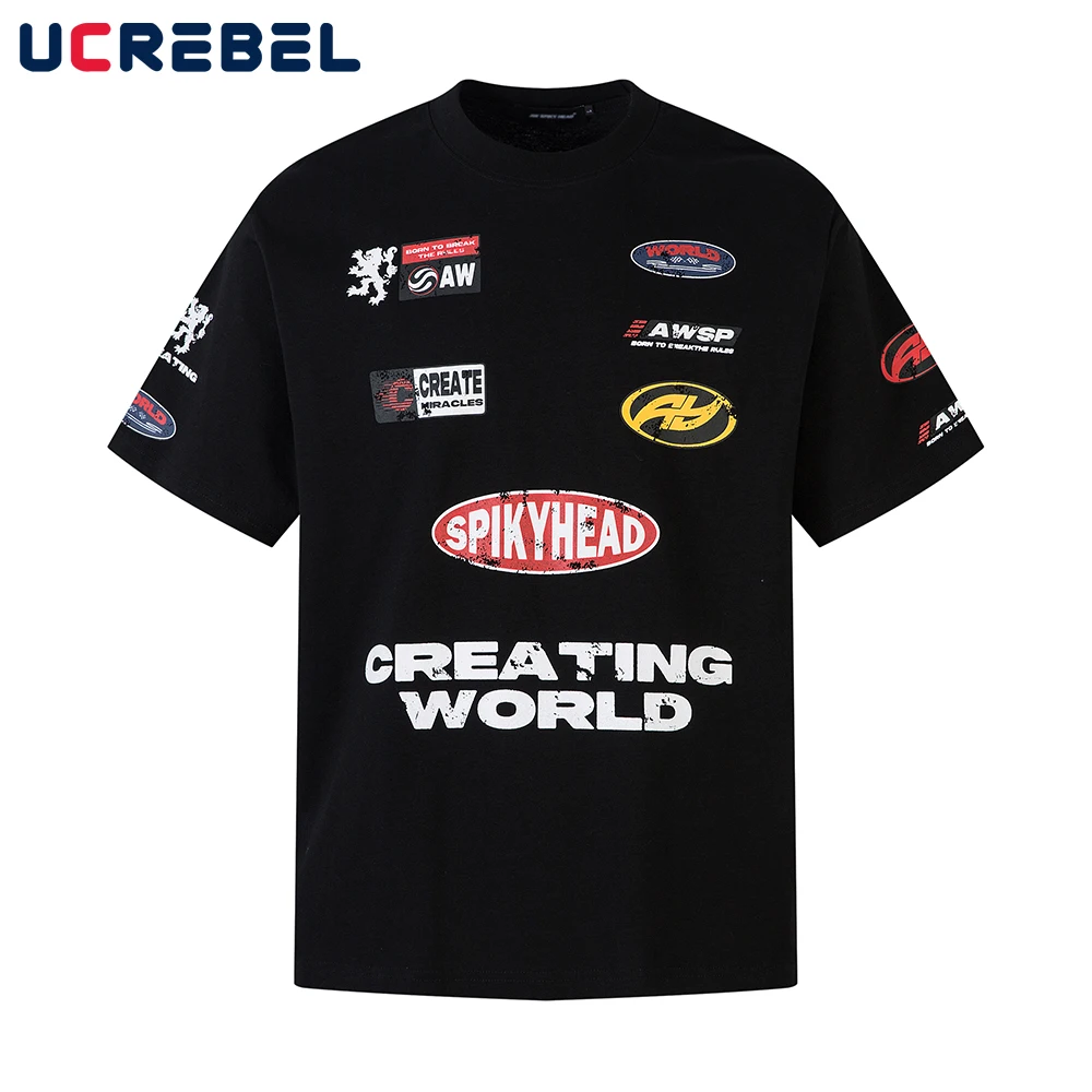 Racing Letter Print Short Sleeve T-shirt Mens Vintage High Street Loose Crew Neck Half-Sleeve Tshirt Men Cotton Tee
Racing Letter Print Short Sleeve T-shirt Mens Vintage High Street Loose Crew Neck Half-Sleeve Tshirt Men Cotton Tee