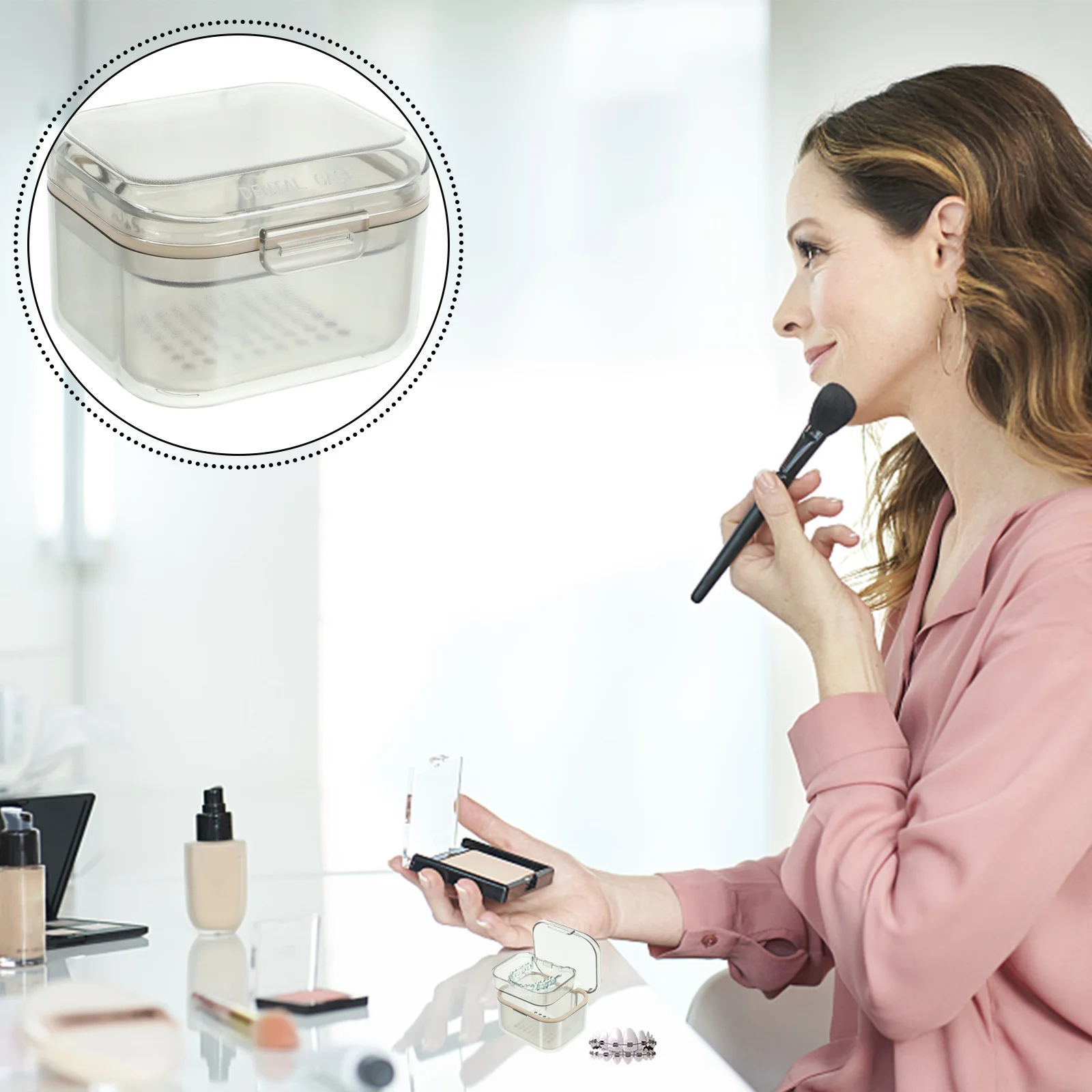 Braces Case Small Denture Box with Drain Shelf Portable False Tooth Holder for Camping Business Trip Cleaner Storage Case
Braces Case Small Denture Box with Drain Shelf Portable False Tooth Holder for Camping Business Trip Cleaner Storage Case