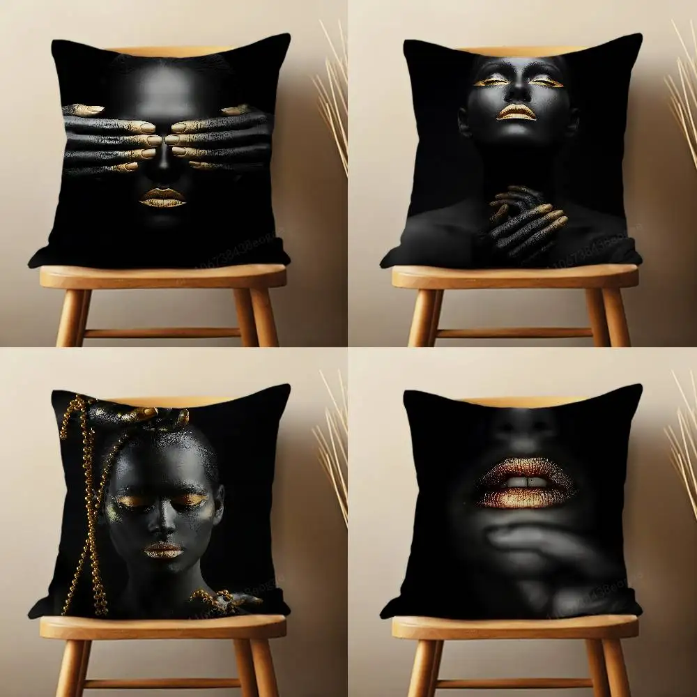Black Skin Golden Makeup Throw Pillow Case For 45*45cm,55*55cm,30*30cm For Home Bedroom Decoration And Protector
Black Skin Golden Makeup Throw Pillow Case For 45*45cm,55*55cm,30*30cm For Home Bedroom Decoration And Protector