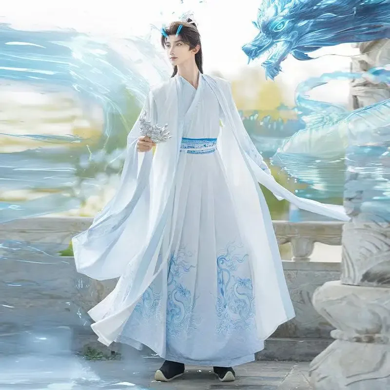 Men Women Traditional Song Dynasty Fresh White Blue Suit Hot Game Aobing Prince Cosplay CostumeBoy Classic Dragon Printing Hanfu
Men Women Traditional Song Dynasty Fresh White Blue Suit Hot Game Aobing Prince Cosplay CostumeBoy Classic Dragon Printing Hanfu