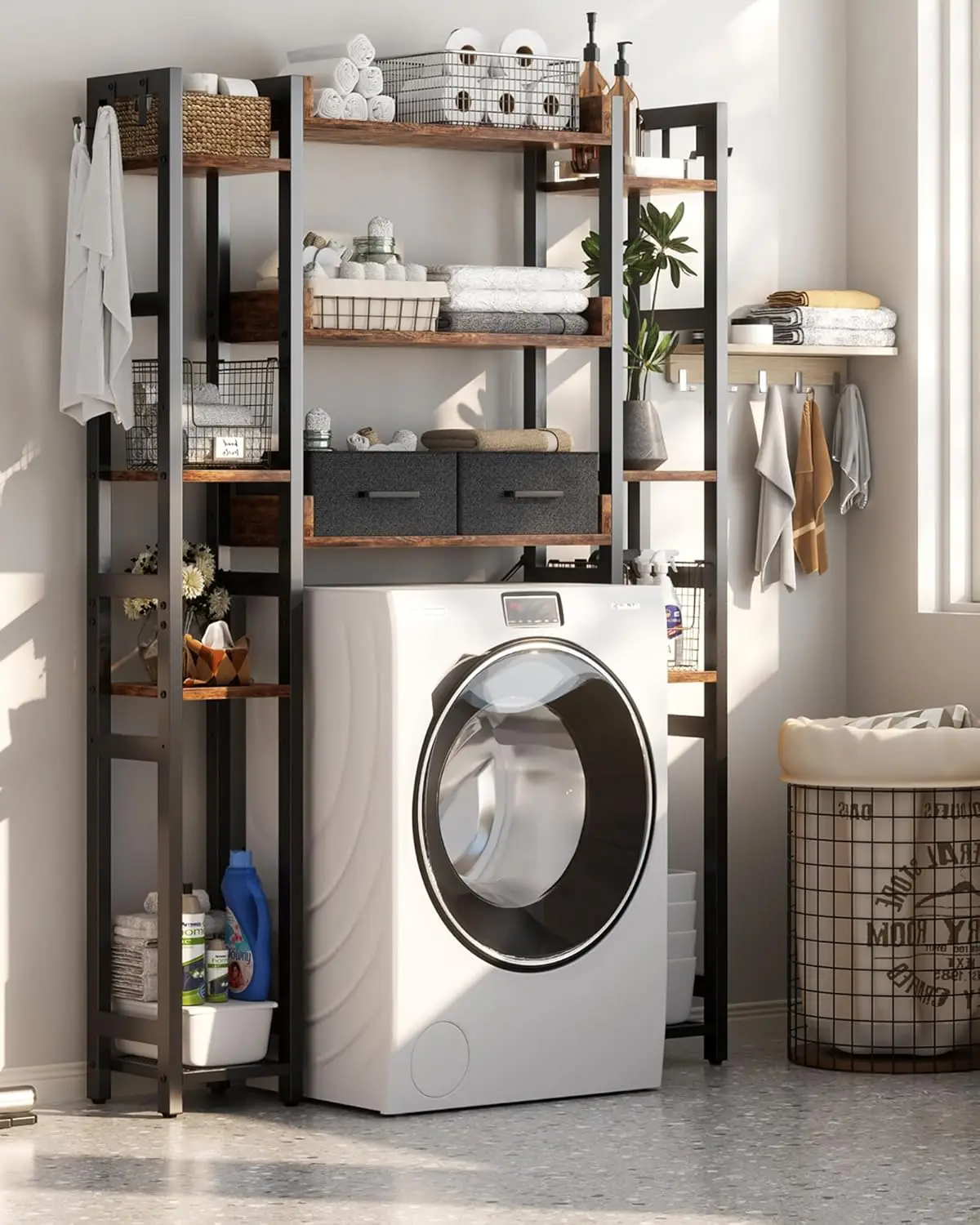 Over The Toilet Storage with 2 Drawers - 11 Tier Bathroom Organizer Freestanding Space Saver Storage Rack with Adjustable Shelf
Over The Toilet Storage with 2 Drawers - 11 Tier Bathroom Organizer Freestanding Space Saver Storage Rack with Adjustable Shelf