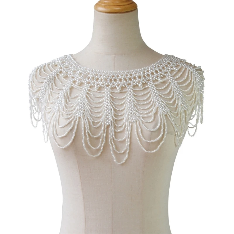 Elegant Fringed Pearl Beaded Shawl Wrap for Female Women Shoulder Chain Elegant Bride Shawl Formal Dress Shoulder Wrap Cloak
Elegant Fringed Pearl Beaded Shawl Wrap for Female Women Shoulder Chain Elegant Bride Shawl Formal Dress Shoulder Wrap Cloak