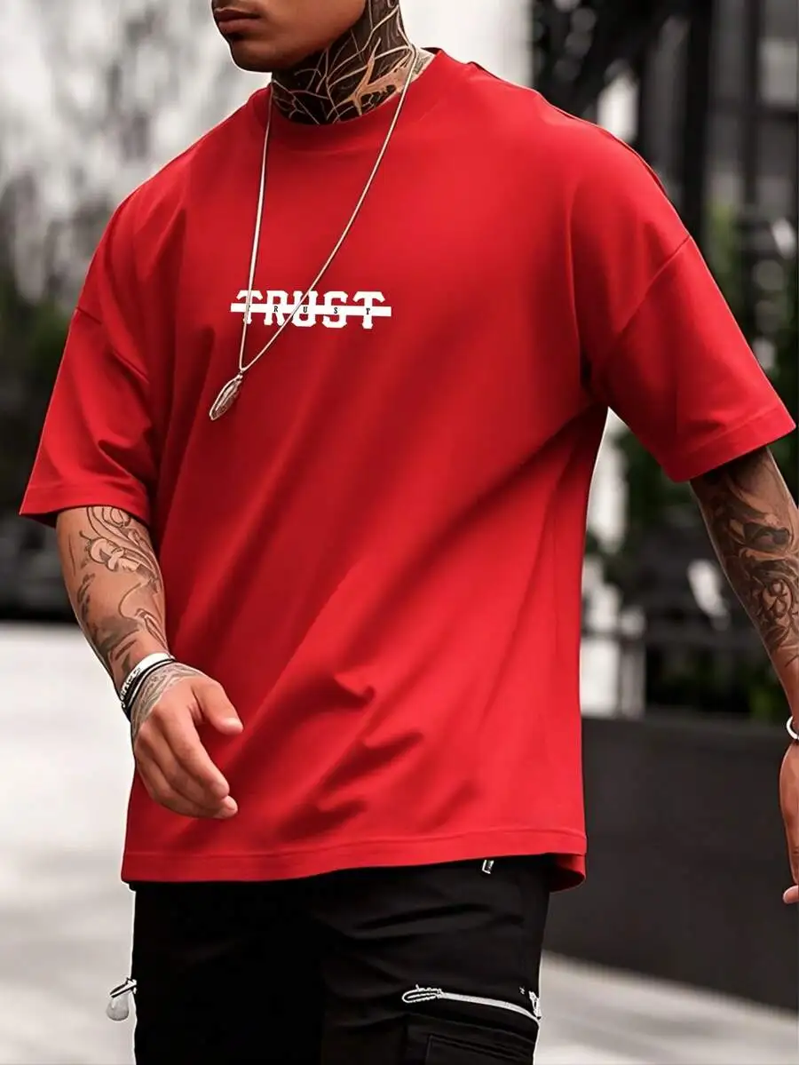 Mens Casual Graphic T-Shirt With Script Logo 180g 100% Cotton
Mens Casual Graphic T-Shirt With Script Logo 180g 100% Cotton