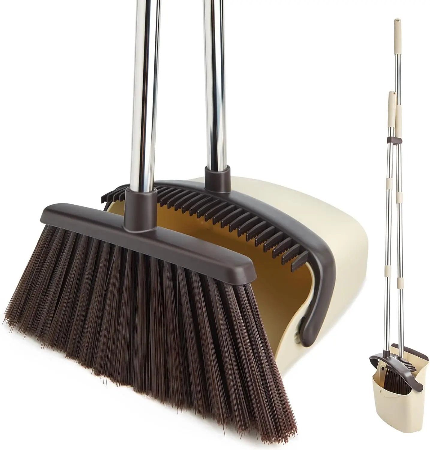 Long Handle Broom and Dustpan Set, Heavy Duty Combo for Home Kitchen Office Pet Hair, Beige
Long Handle Broom and Dustpan Set, Heavy Duty Combo for Home Kitchen Office Pet Hair, Beige