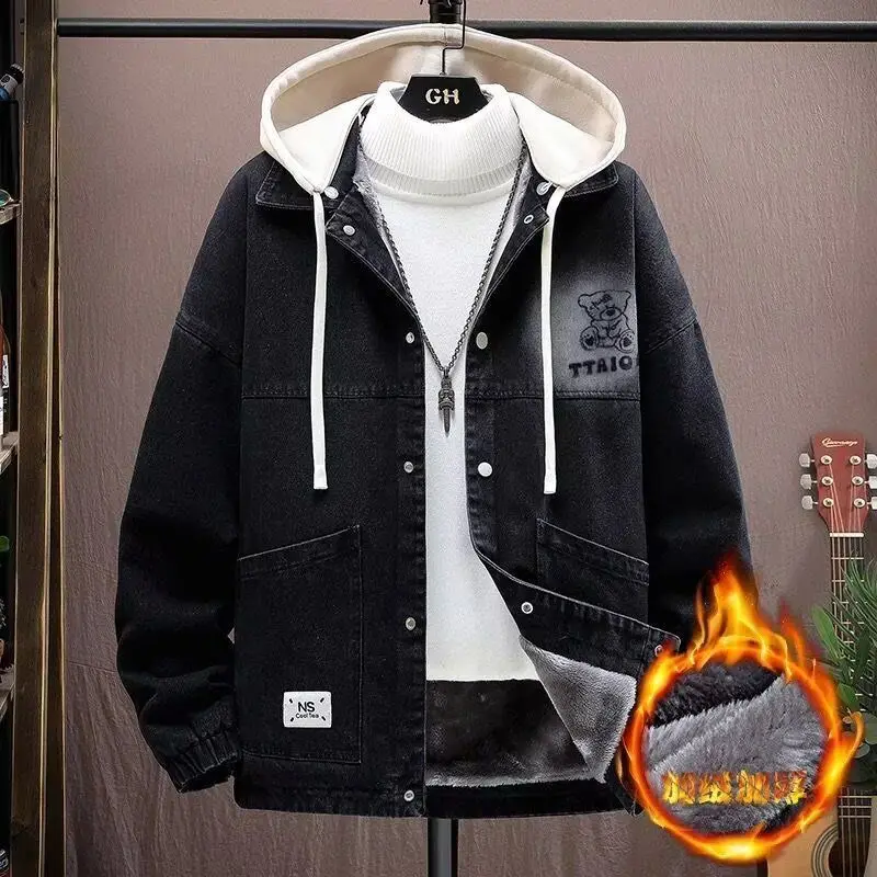 Thiened Fce Hooded Denim Jaet for Men Casual Warm Winter Outerwear Printed Loose Fit Jeans Sle Casual Sle Jaet
Thiened Fce Hooded Denim Jaet for Men Casual Warm Winter Outerwear Printed Loose Fit Jeans Sle Casual Sle Jaet