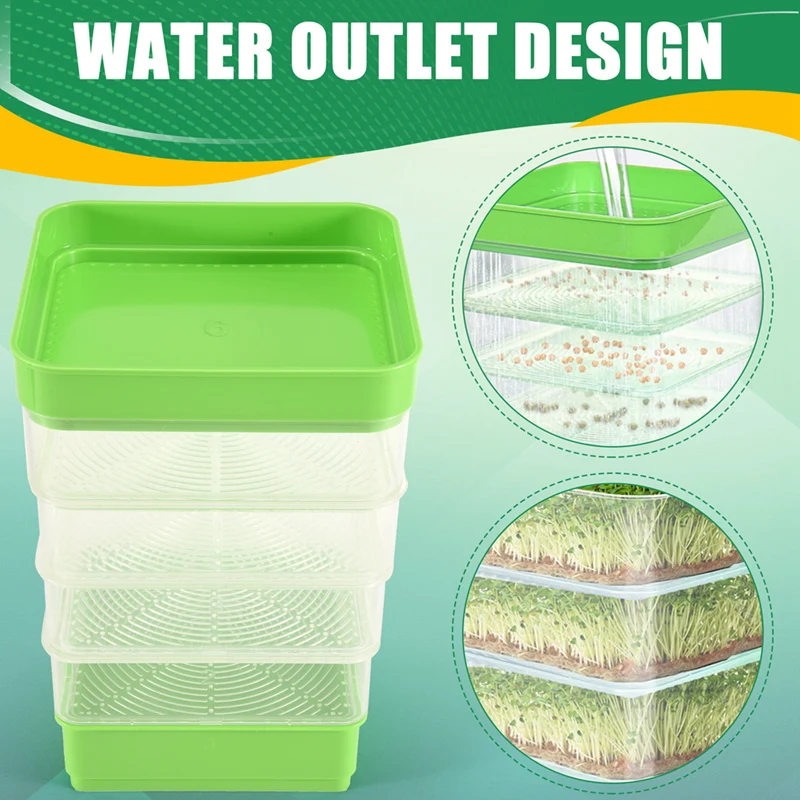 Набор для проращивания семян, лоток для выращивания микрозелени, дренажный поддон, четырехъярусный штабелируемый набор для выращивания ростков, прочный
Набор для проращивания семян, лоток для выращивания микрозелени, дренажный поддон, четырехъярусный штабелируемый набор для выращивания ростков, прочный