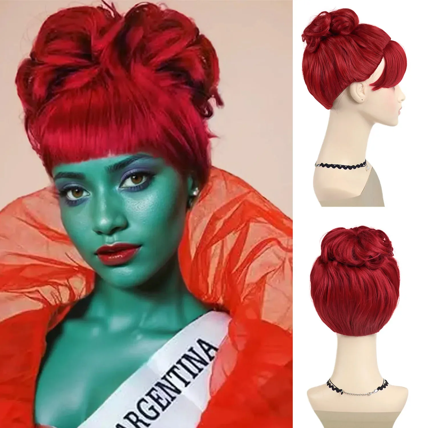 Red Cosplay Wigs for Women Synthetic Fiber Halloween Costume Party Drag Queen Wig with Bangs Red Hair Costume Wig Movie Anime
Red Cosplay Wigs for Women Synthetic Fiber Halloween Costume Party Drag Queen Wig with Bangs Red Hair Costume Wig Movie Anime