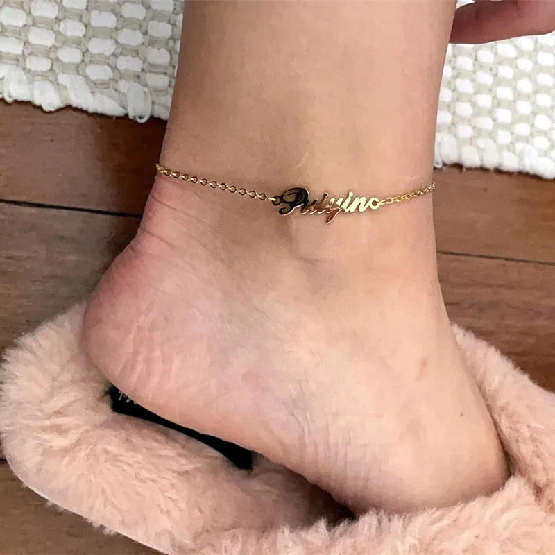 Customized Men Women Cuban Chain Name Letter Anklets Stainless Steel Personalized Jewelry Luxury Couple Summer Gift Anklets
Customized Men Women Cuban Chain Name Letter Anklets Stainless Steel Personalized Jewelry Luxury Couple Summer Gift Anklets