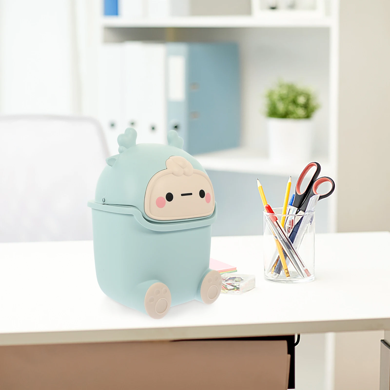 Mini Trash Can Desk Garbage Bin Small Waste Basket Shallow Blue Cartoon Elk Lid Compact Storage Container Bathroom
Mini Trash Can Desk Garbage Bin Small Waste Basket Shallow Blue Cartoon Elk Lid Compact Storage Container Bathroom