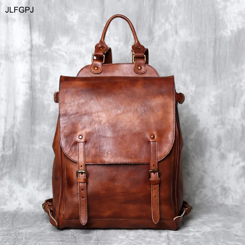 Top Vegetable Tanned Cow Leather Backpack For Men's Manual Color Wiping Genuine Leather Large Capacity Leisure Computer Bag
Top Vegetable Tanned Cow Leather Backpack For Men's Manual Color Wiping Genuine Leather Large Capacity Leisure Computer Bag