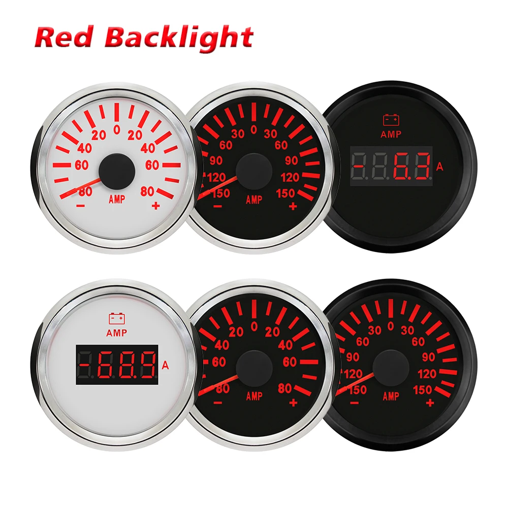 Rhaxel 52mm Digital Ammeter AMP Gauge Meter 50A 80A 150A with Current Sensor with Red backlight 12Volts 24V for Car Truck
Rhaxel 52mm Digital Ammeter AMP Gauge Meter 50A 80A 150A with Current Sensor with Red backlight 12Volts 24V for Car Truck