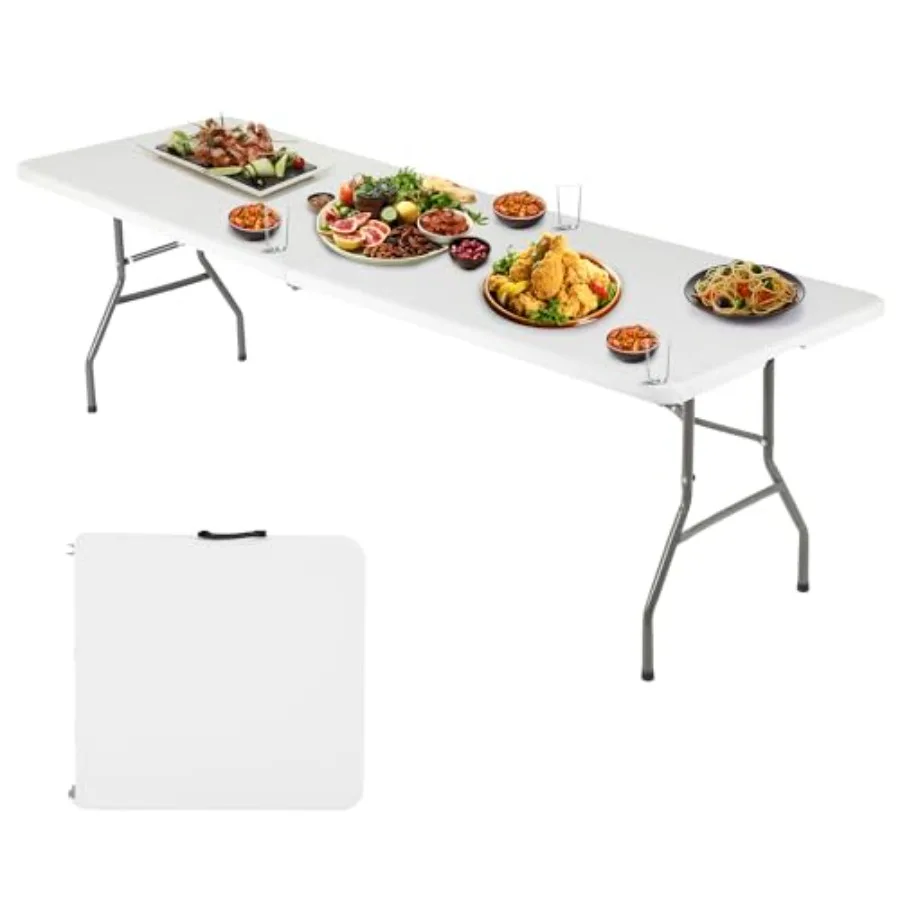 Folding Table for Outdoor Picnic and Party Use, Lightweight Plastic Construction, White Color, Fold-in-Half Design with Integra
Folding Table for Outdoor Picnic and Party Use, Lightweight Plastic Construction, White Color, Fold-in-Half Design with Integra