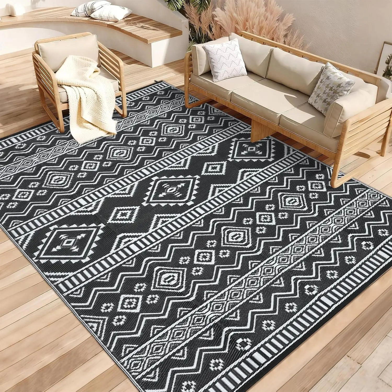 Home Outdoor Rug Waterproof 8x10 Reversible Outside Rug, Lightweight & Foldable Geometric Patio Carpet, Plastic Straw Indoor
Home Outdoor Rug Waterproof 8x10 Reversible Outside Rug, Lightweight & Foldable Geometric Patio Carpet, Plastic Straw Indoor