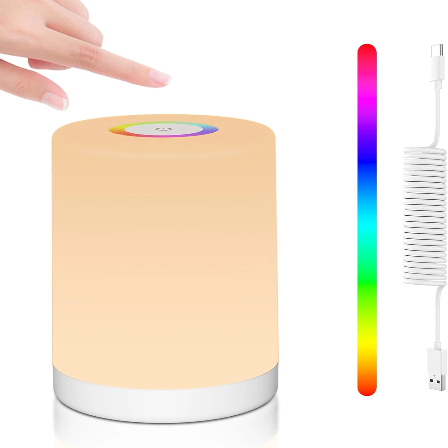 Rechargeable Night Light: Elegant, Portable, and Versatile LED Bedside Lamp with Stepless Dimming and RGB Color Changing. Adjust
Rechargeable Night Light: Elegant, Portable, and Versatile LED Bedside Lamp with Stepless Dimming and RGB Color Changing. Adjust