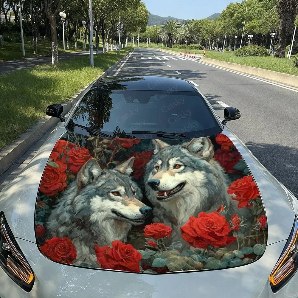 Wolves Red Rose Car Hood Sticker PVC Self Waterproof Stick, Striking Auto Exterior Accessories Decor Protect Gift for Car Lover
Wolves Red Rose Car Hood Sticker PVC Self Waterproof Stick, Striking Auto Exterior Accessories Decor Protect Gift for Car Lover