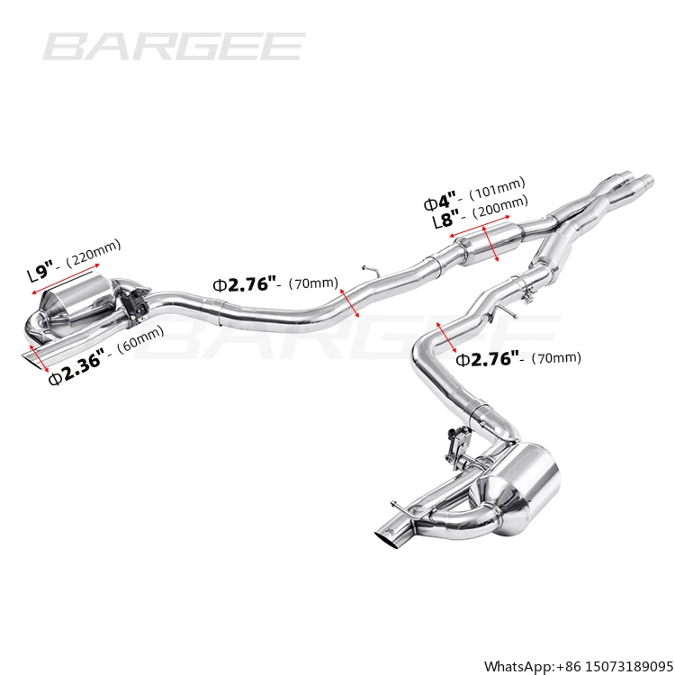 Выхлопная система Bargee EXHAUST CATBACK для Dodge Challenger 3.6L 2013~UP, нержавеющая сталь, с клапаном Valvetronic, с креплением для выхлопной трубы
Выхлопная система Bargee EXHAUST CATBACK для Dodge Challenger 3.6L 2013~UP, нержавеющая сталь, с клапаном Valvetronic, с креплением для выхлопной трубы