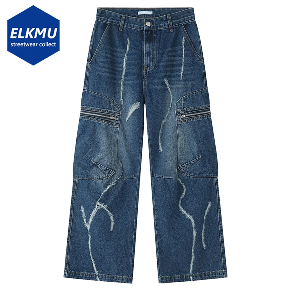 Blue Baggy Jeans Men Hip Hop Streetwear Loose Denim Pants Distressed Ripped Jeans Trouser Big Pockets Patchwork Jeans Male
Blue Baggy Jeans Men Hip Hop Streetwear Loose Denim Pants Distressed Ripped Jeans Trouser Big Pockets Patchwork Jeans Male