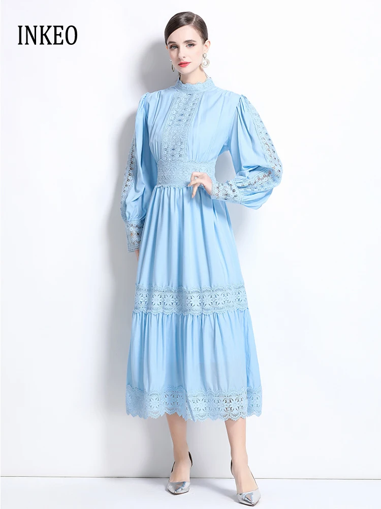 Elegant Lace patchwork Dresses Women 2025 New Beach Fold Long sleeve Midi dresses Party Ladies Vestidos Solid color INKEO 5D031
Elegant Lace patchwork Dresses Women 2025 New Beach Fold Long sleeve Midi dresses Party Ladies Vestidos Solid color INKEO 5D031