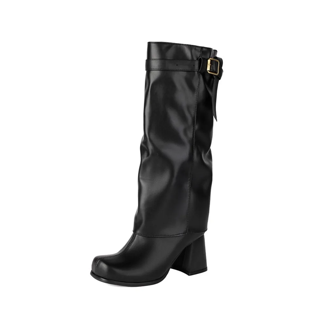 Women's Slouchy Block Heel Knee High Boots 34-48 Faux Leather Buckle Winter Shoes 6603
Women's Slouchy Block Heel Knee High Boots 34-48 Faux Leather Buckle Winter Shoes 6603