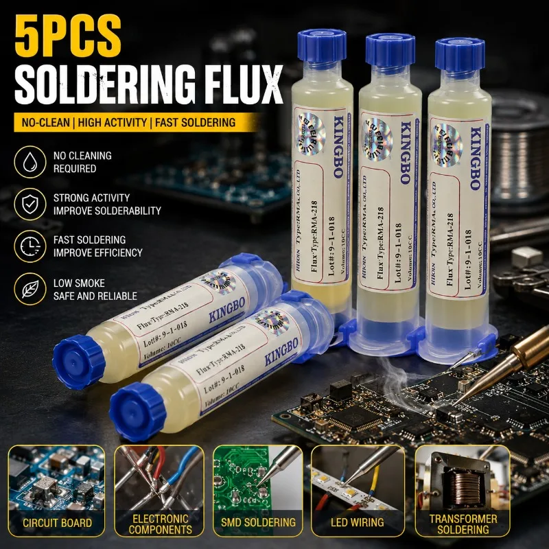 KingBo RMA-218 Soldering Flux Paste Lead-Free High Viscosity No-Clean Flux for Phone Repair and Solder Work
KingBo RMA-218 Soldering Flux Paste Lead-Free High Viscosity No-Clean Flux for Phone Repair and Solder Work