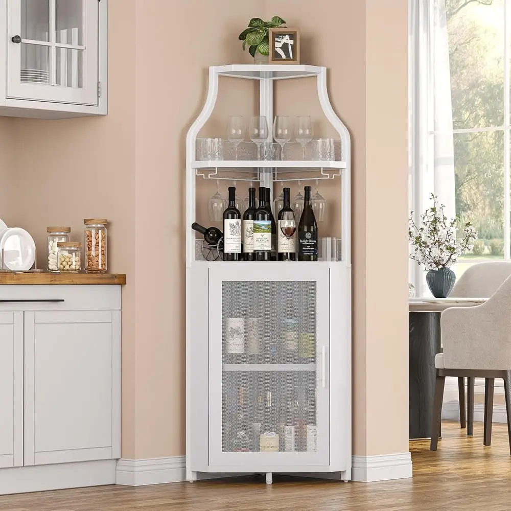 5-Tier White Home Bar Cabinet with Wine Rack and Glass Holder for Living Room or Kitchen Storage
5-Tier White Home Bar Cabinet with Wine Rack and Glass Holder for Living Room or Kitchen Storage