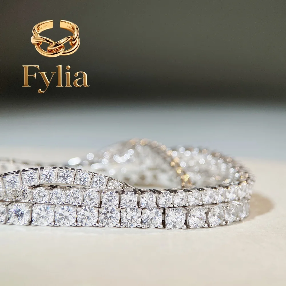 Fylia Jewelry Luxury white gold solid platinum PT950 3M4M5M Tennis Chain D Color Moissanite Chain Moissanite Bracelet for Men
Fylia Jewelry Luxury white gold solid platinum PT950 3M4M5M Tennis Chain D Color Moissanite Chain Moissanite Bracelet for Men