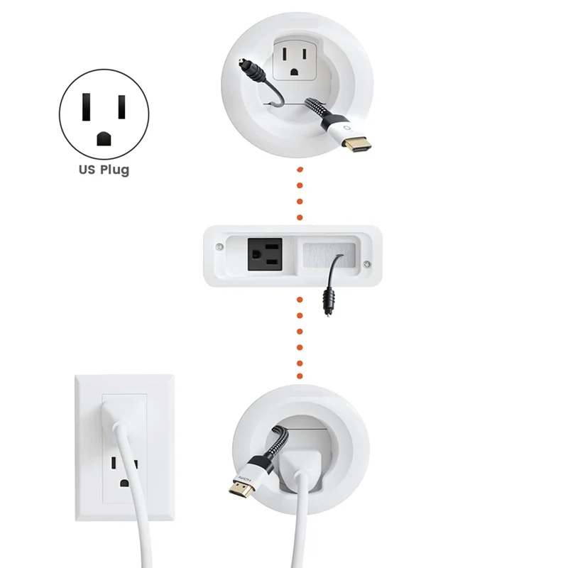 AB41-In Wall Cable Management Kit For TV & Soundbar-Cord Concealer & Power Kit - Powers Devices & Hides All Cables US Plug
AB41-In Wall Cable Management Kit For TV & Soundbar-Cord Concealer & Power Kit - Powers Devices & Hides All Cables US Plug