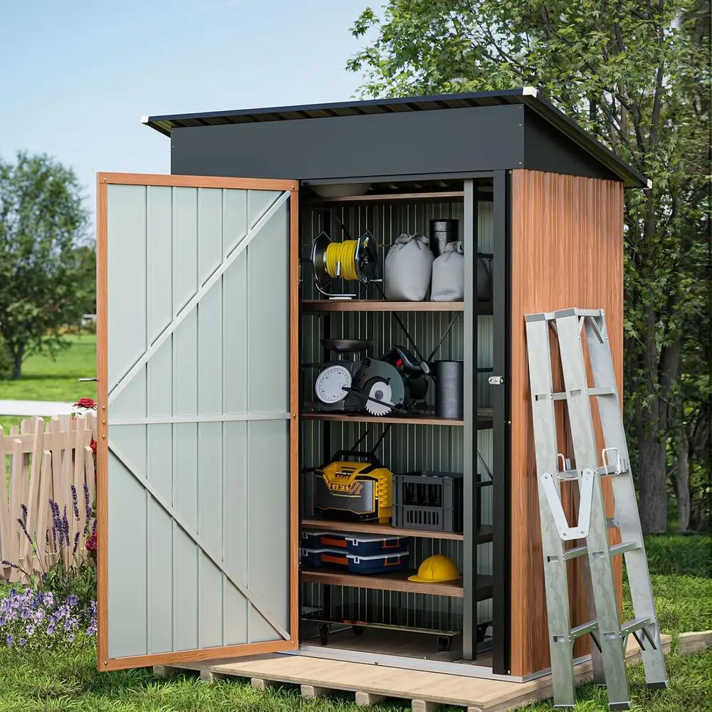 Compact Outdoor Metal Storage Shed with Lock, Ideal for Bikes, Garden Tools, and Patio Accessories
Compact Outdoor Metal Storage Shed with Lock, Ideal for Bikes, Garden Tools, and Patio Accessories