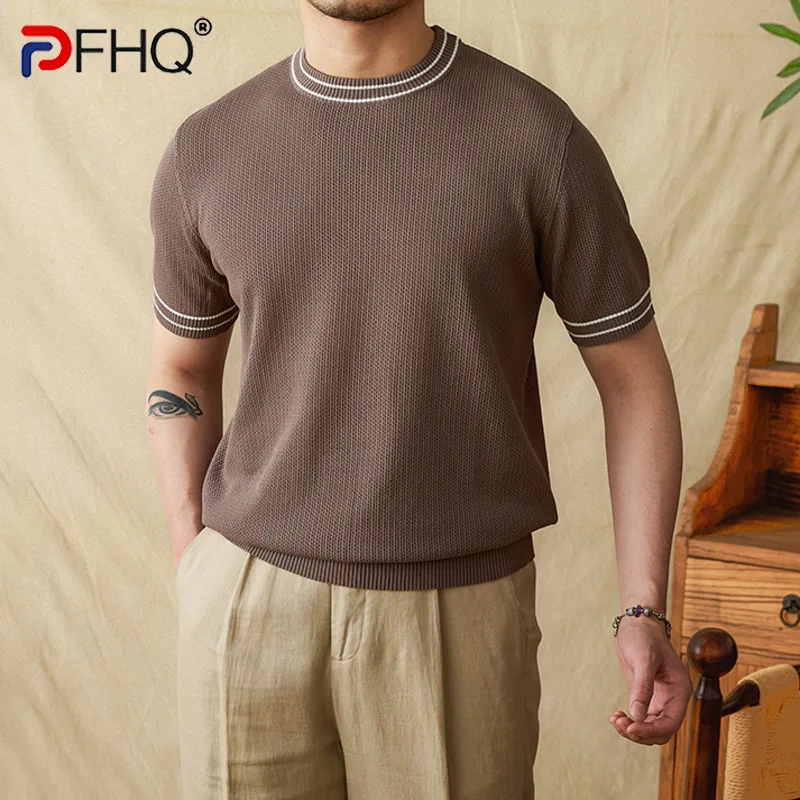 PFHQ Summer Men's Short Sleeved T-shirt Design Striped Round Neck Casual Knitted 2024 Line Decoration Male Tops 21Z5715
PFHQ Summer Men's Short Sleeved T-shirt Design Striped Round Neck Casual Knitted 2024 Line Decoration Male Tops 21Z5715